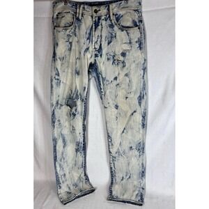 Akoo Jeans Men's 34x34 Tie Dye Print Blue Multicolor Distressed Street Wear